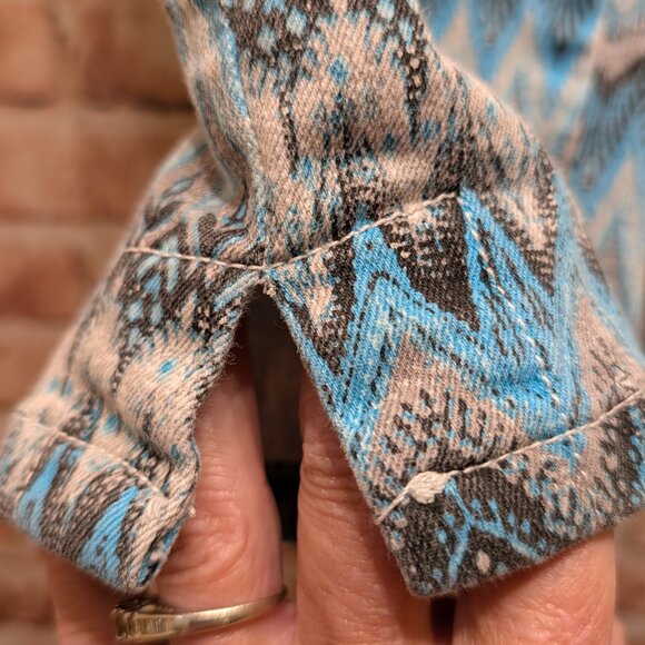 ❌Copy❌Masseys Blue/Black/White Patterned Pants Size 14 - Picture 3 of 13